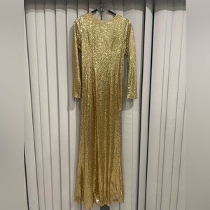 Brand New Beautiful Sequin Gold Gown